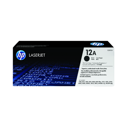 HP 12A Black Original LaserJet Toner Cartridge, Q2612A – High-Yield, Professional Printing